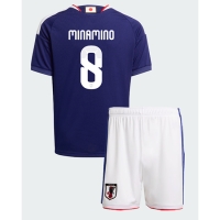 Camiseta Japón Takumi Minamino #8 Primera Equipación Replica Mundial 2026 para niños mangas cortas (+ Pantalones cortos)